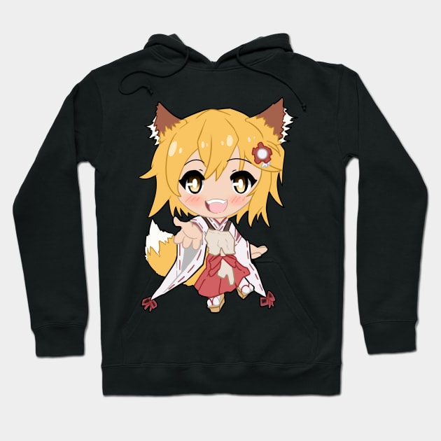 Chibi Helpful Fox Senko-San Hoodie by kelsmister